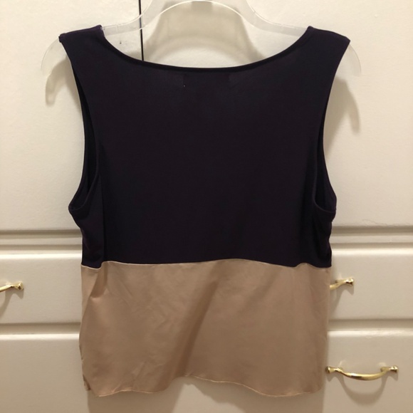 SagHarbor 2Toned Purple-Beige Sleeveless Blouse - Picture 4 of 8